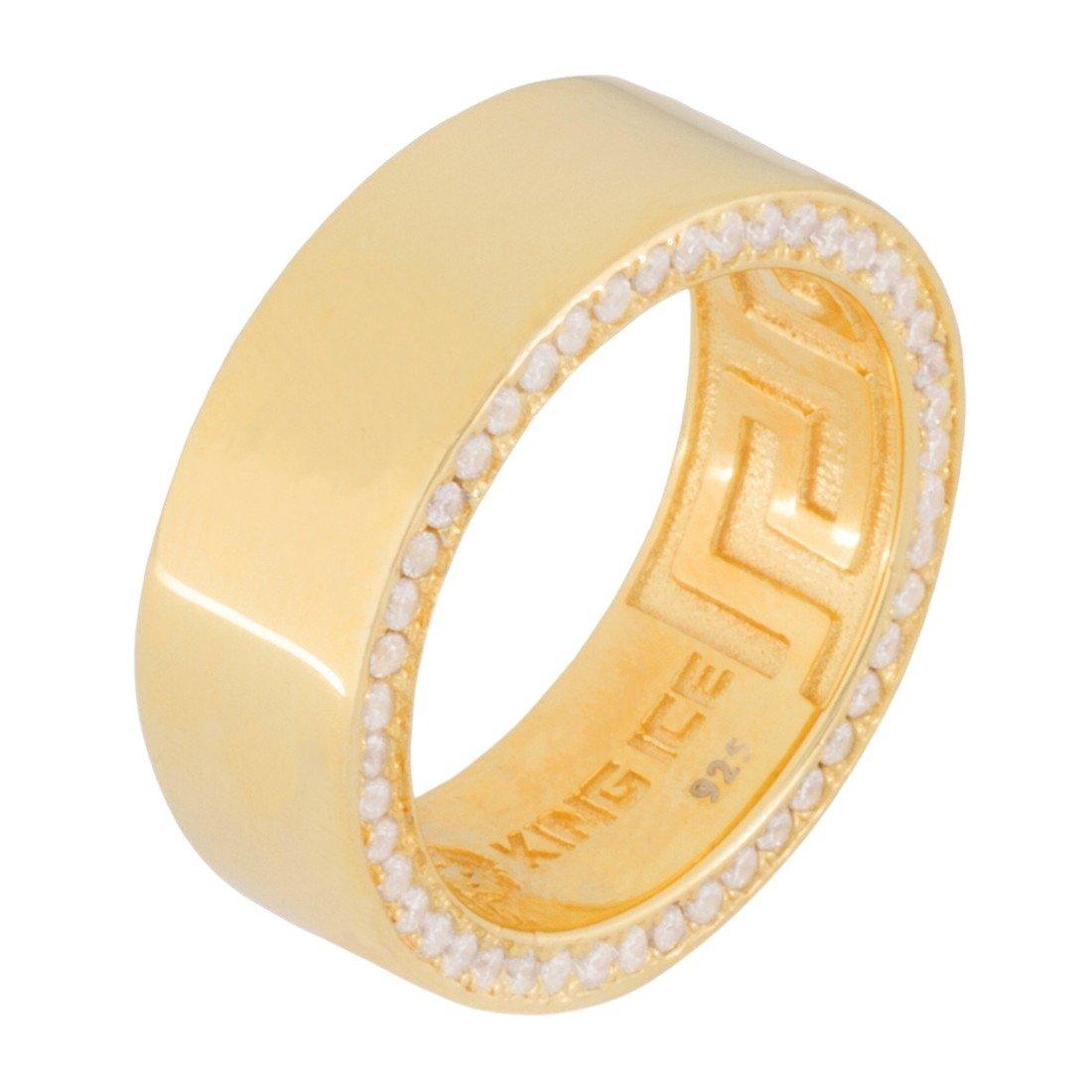 King Ice 8mm Infinity Band Ring - Gold - GOLD